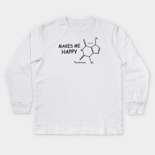 Theobromine Makes me Happy Kids Long Sleeve T-Shirt